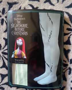 Disney Tim Burton’s The Nightmare Before Christmas Halloween Costume Tights Woman Size Small