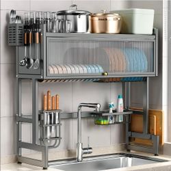 Sink Dish Drying Rack with Cover