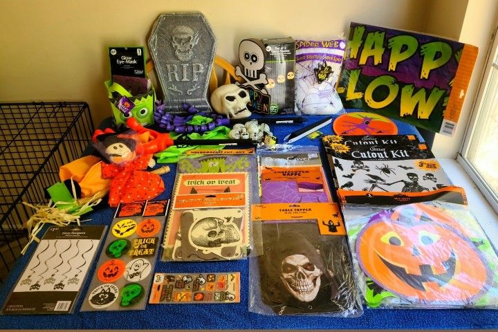 Big Lot Of Over 70 Brand New Halloween Decorations & Much More! Face value around $100 Needs A Home!