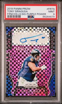 Tony Siragusa AUTO PSA 9 Panini Prizm #FR-TS /25 Purple Power Baltimore Ravens available on eBay only