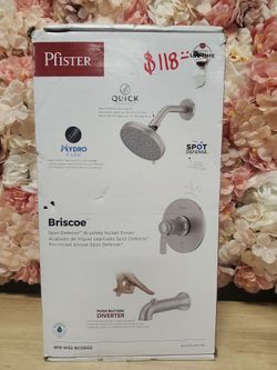 Pfister
Briscoe Single Handle 1-Spray Tub and Shower Faucet 1.75 GPM in. Spot Defense Stainless Steel (Valve Included