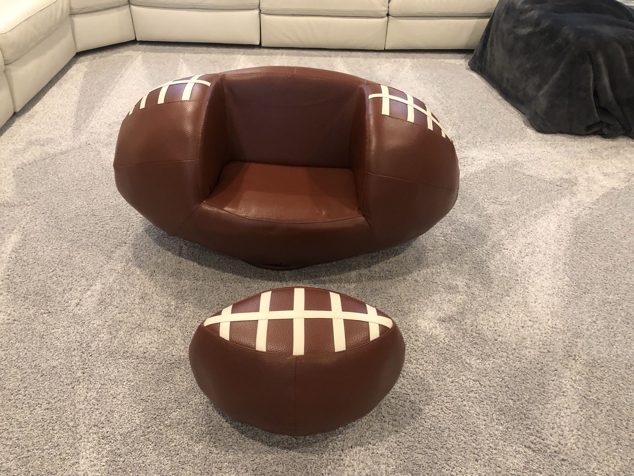 Football Shaped Chair And Ottoman