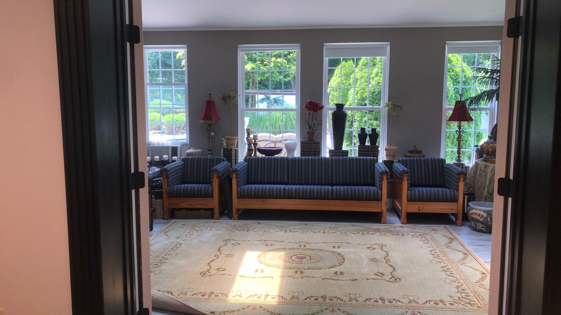 Set Of Exterior Pine Sofa And 2 Chairs- As New