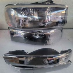 99-06 GMC Sierra Yukon Headlights Luces Micas Calaveras Faros Faroles Headlamps 
