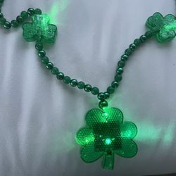 Saint Patrick Necklace Shamrock Lights Up And Flashes