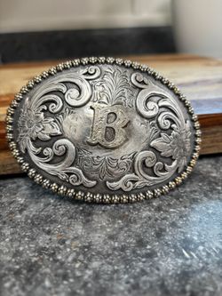 NOCONA BELT COMPANY initial "B" belt buckle