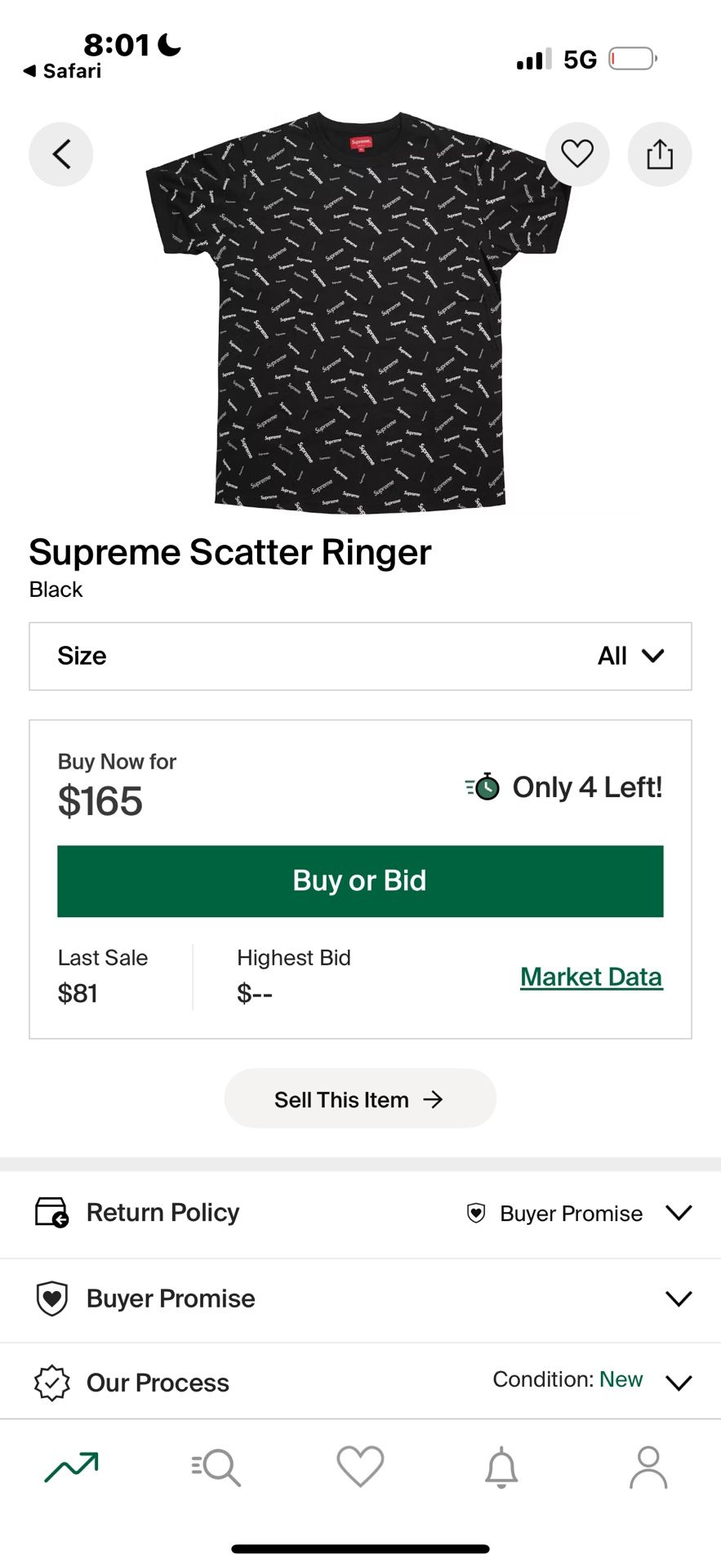 Supreme Scatter Ringer Used Once