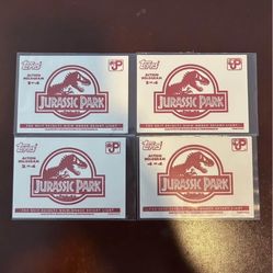 Rare 1993 Topps Jurassic Park-Silver Holograms 4-Card Set: NM/M!!!😎