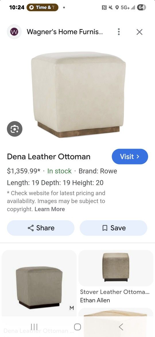 Dena Leather Ottoman