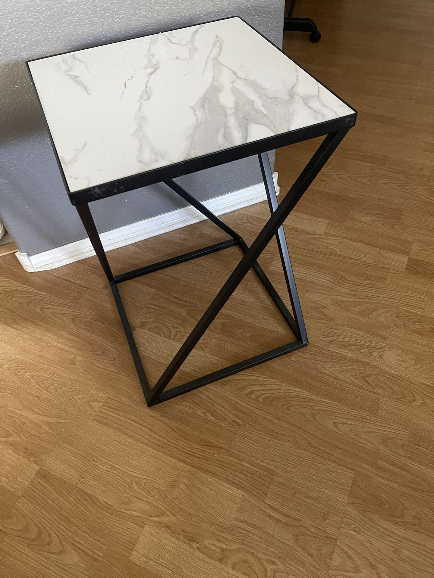 Marble Metal End Table