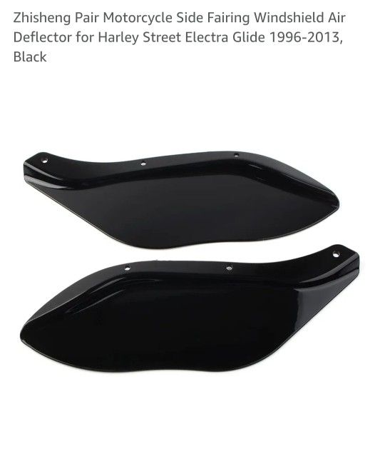 Pair Motorcycle Side Fairing Windshield Air Deflector for Harley Street Electra Glide 1(contact info removed), Black