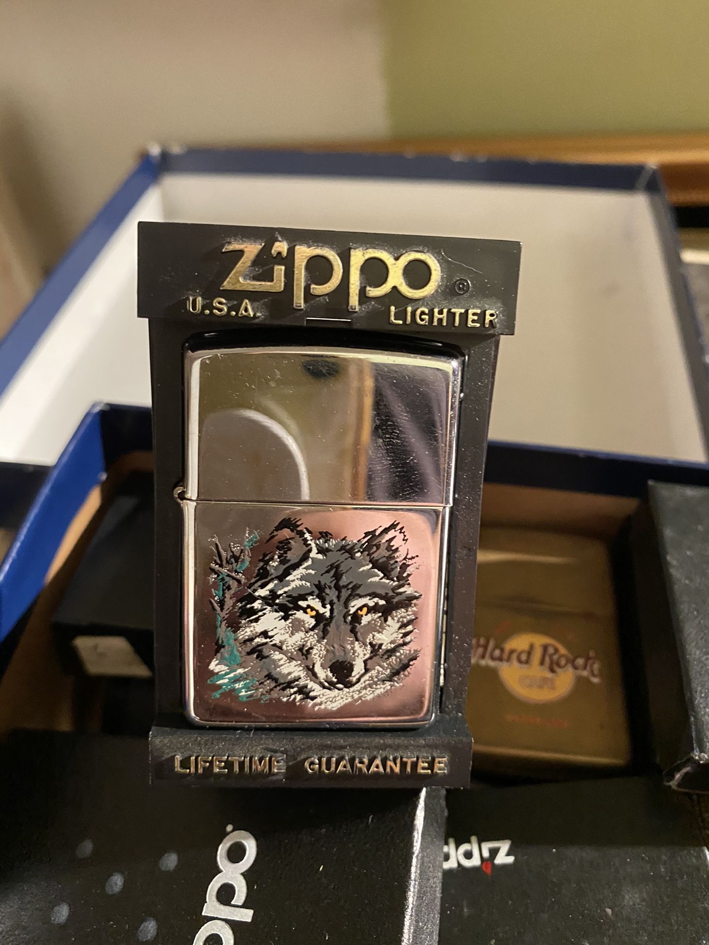 Zippo Wolf art lighter. New, never used