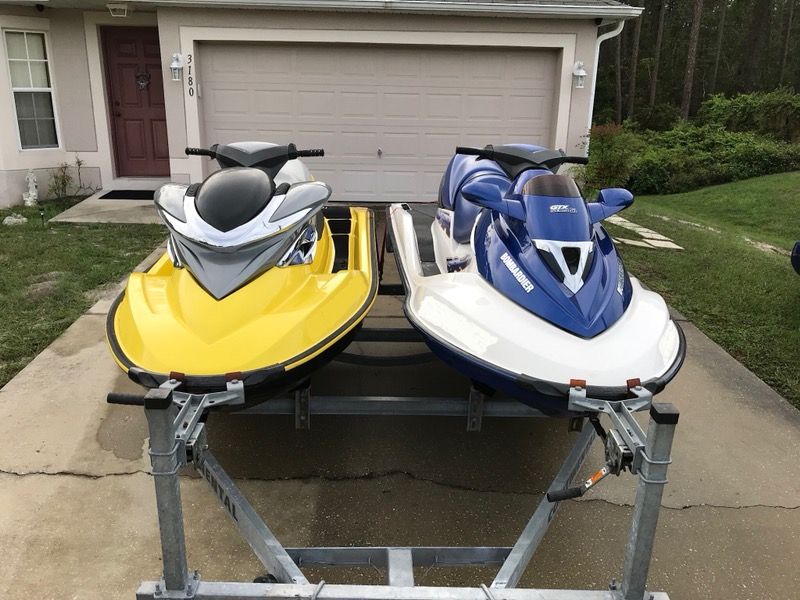 2002 Sea Doo GTX 4Tec & 2004 Sea Doo RXPSC with Double Trailer for