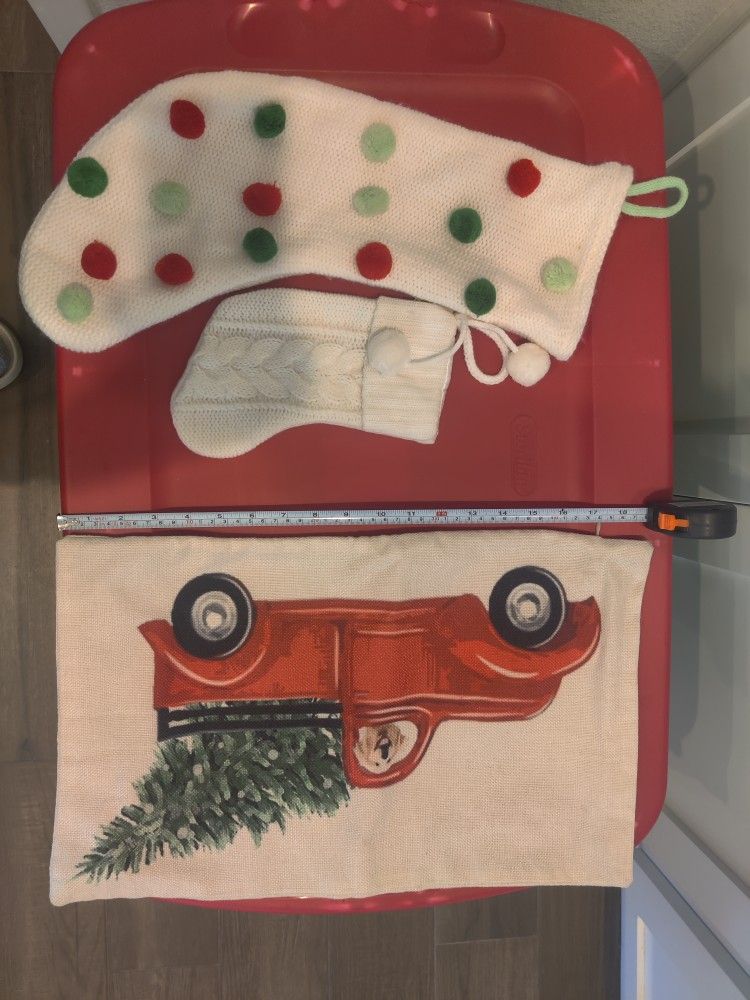 Christmas Stockings and Pillowcase Xmas X-mas