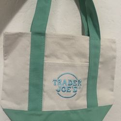 Trader Joe’s Mini Canvas Tote Bag- Green