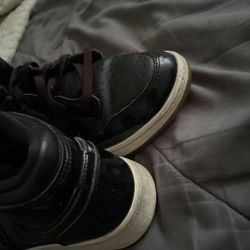 Black High-Top Leather Sneakers