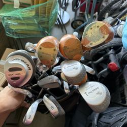 Large Selection Of Vintage Golf Clubs