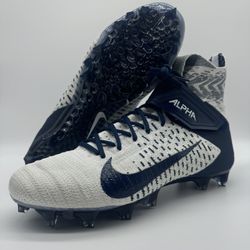 Nike Alpha Menace Elite 2 Football Cleats White Navy Blue BV2077-101 Men's 13.5