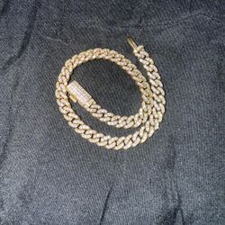 14k Solid Cuban Link Diamond Bracelet 8.5”
