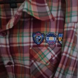 4XL Plaid Shirt With Patches BY: RAW BLUE 