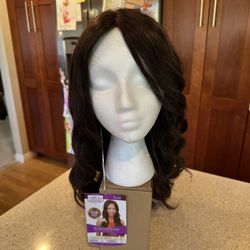 IONNA Real Hair Wig 22” Wavy Dark Brown T-Part Silk Base BRAND NEW