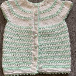 Handknitted Winter Cardigan for 1-2 Year-Old Baby