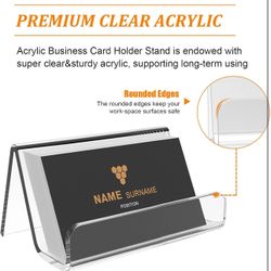 Acrylic Business Card Holder for Desk, Business Card Stand Desktop Business Card Holders for Exhibition，Office Acrylic Business Card Stand Display ，Ca