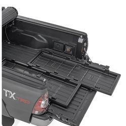 Rough Country Slide-Out Truck Bed Cargo Tray - Mid-Size Bed Organizer For 5' & Shorter Beds, Heavy-Duty Polyethylene, UV-Protected, Easy Tailgate Acce