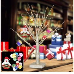 Led Tree Light, Small Desk Lamp for Decoration Home Festival Wedding Party Indoor Outdoor Use, Christmas Birthday Gift Decor Light （Gold）