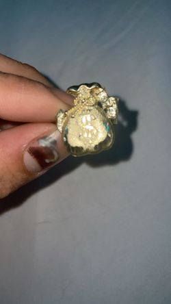 14k Solid Money Bag Ring