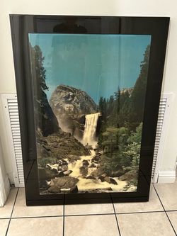 Framed Waterfall Landscape Wall Art