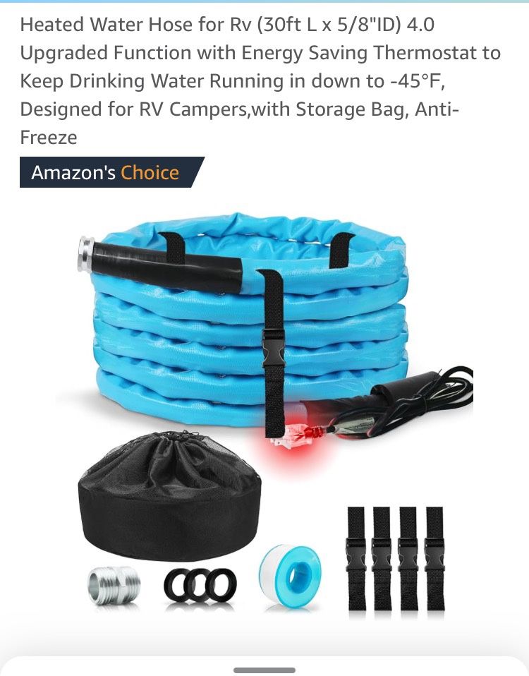 Heated Water Hose For RV Use (30ft)