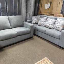 Brand New Modern Gray Sofa Loveseat Set