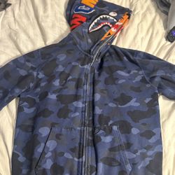 BAPE Color Camo Shark Wide Full Zip Double Hoodie 