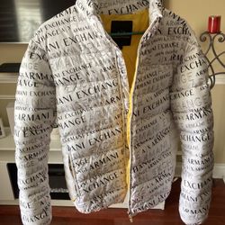 ARMANI EXCHANGE Mens Logo Print Quilted Puffer Jacket 
