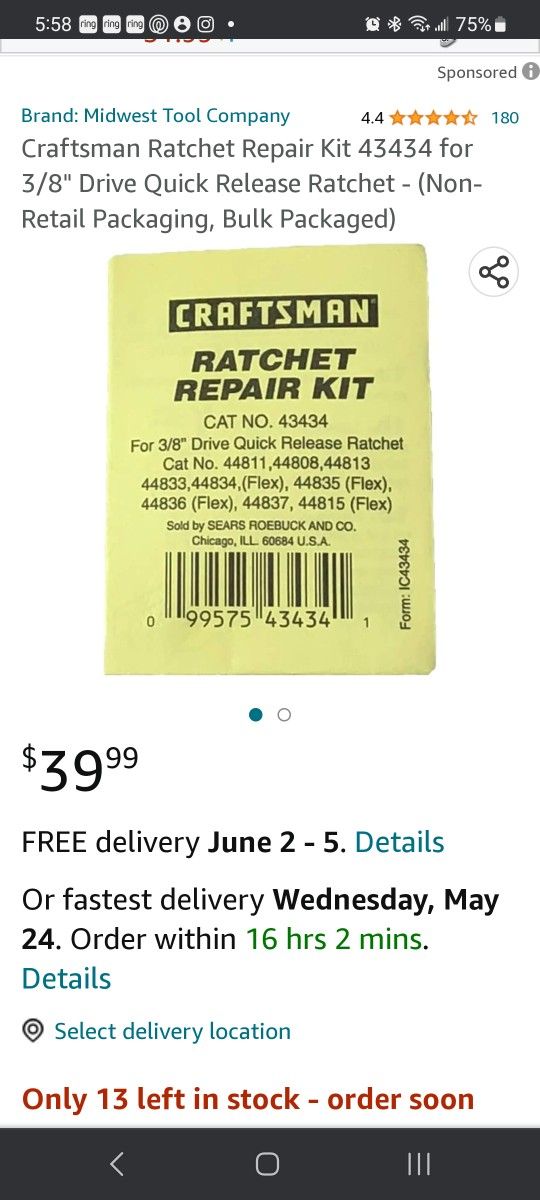 Ratchet Repair Kit #43434