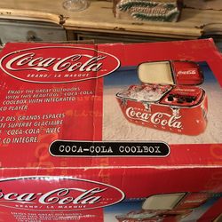 Vintage 2001 New Old Stock Coca-Cola Coolbox  Ice Chest, Am/Fm Radio, CD Player New In Box