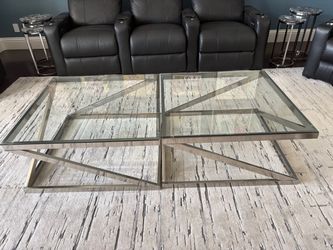 2 glass/metal coffee tables