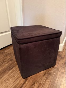 Storage ottoman - black, soft fabric