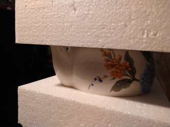 Princess House Stoneware 2pcTea Pot & 4 Ceramic Mugs 