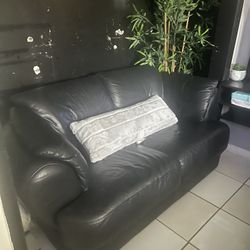 Black Italian Leather Couch