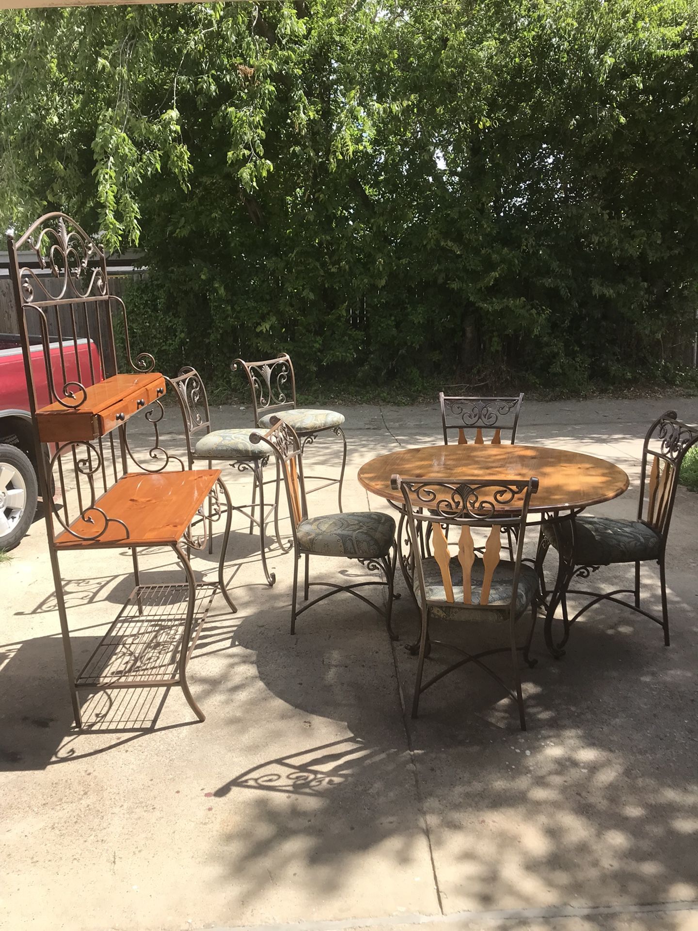 Table ,Chairs, Bar Stools and Small Chest 