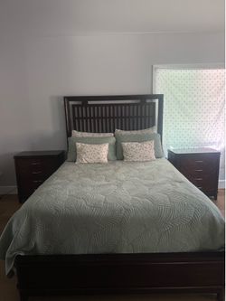 Queen bed frame, Two night stands