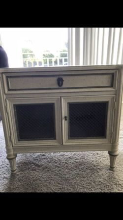 Olive and cream speckled cabinet 1970s NEW NEVER USED