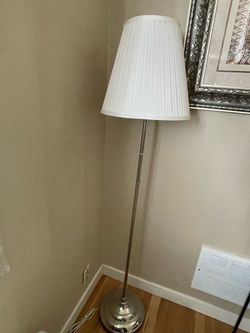 Floor Lamp with White Pleated Shade