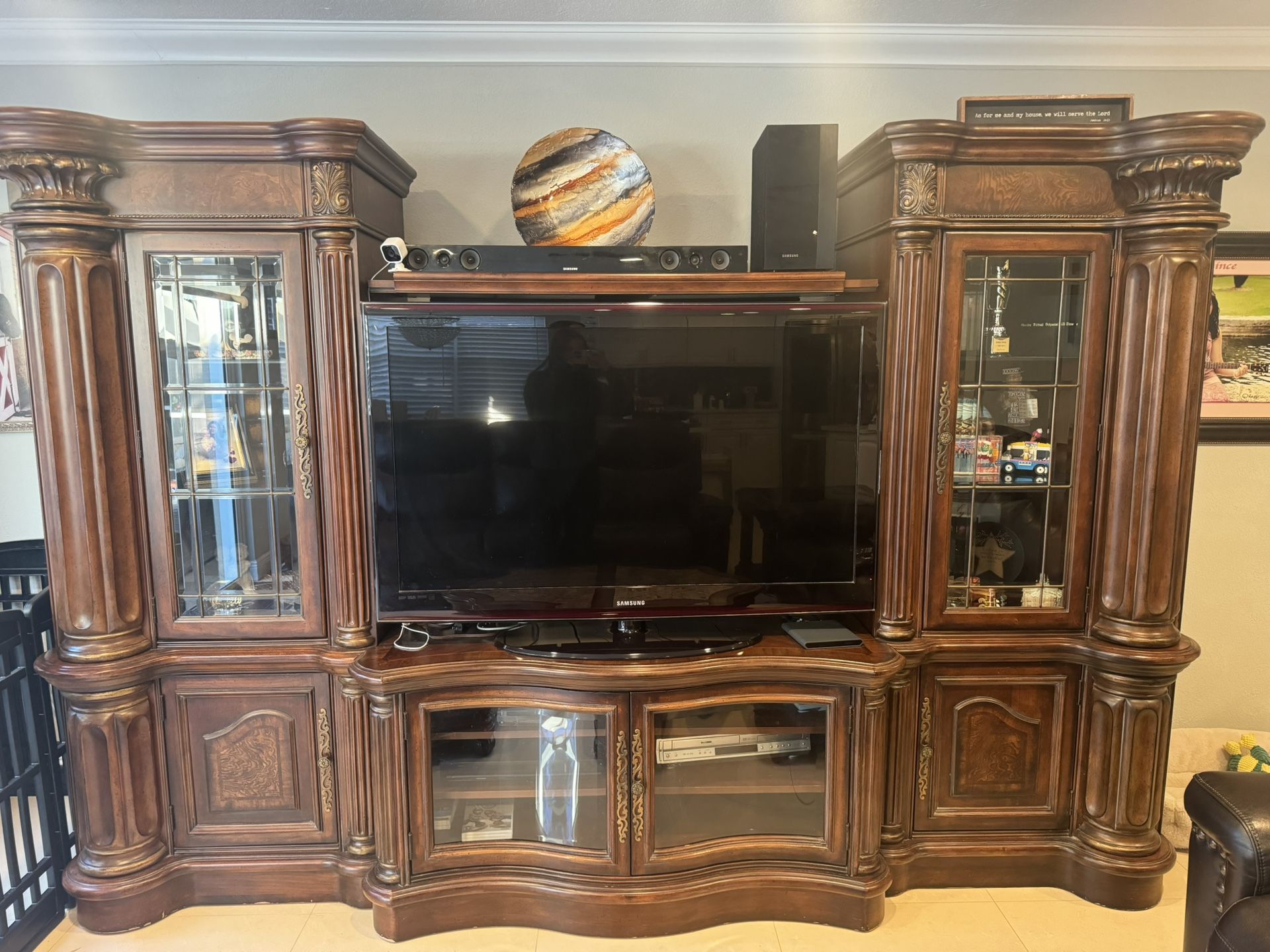 Entertainment Wall Unit - TONS OF STORAGE SPACE