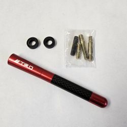 BRAND NEW RED TRD  Universal 4.7" Carbon Fiber Sports Car Antenna Adjustable TRD Logo Emblem