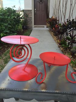 Very cute red candle holders