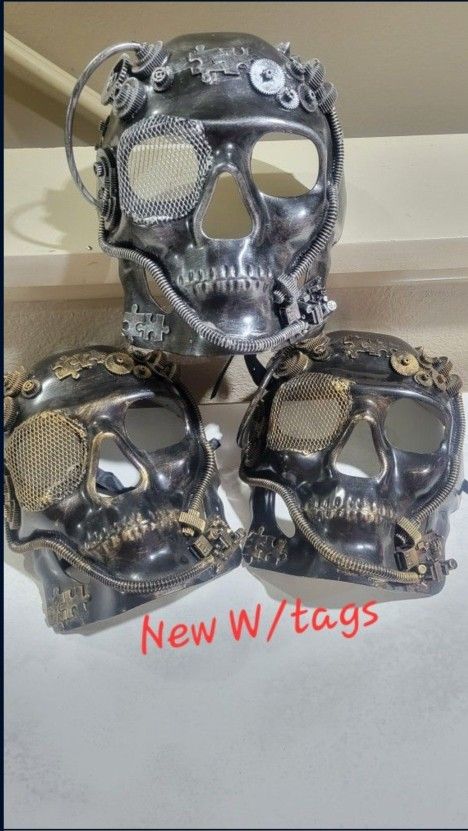 Skull Party Mask Kbw unisex steampunk silver vintage victorian style retro punk rustic gothic mechanical 