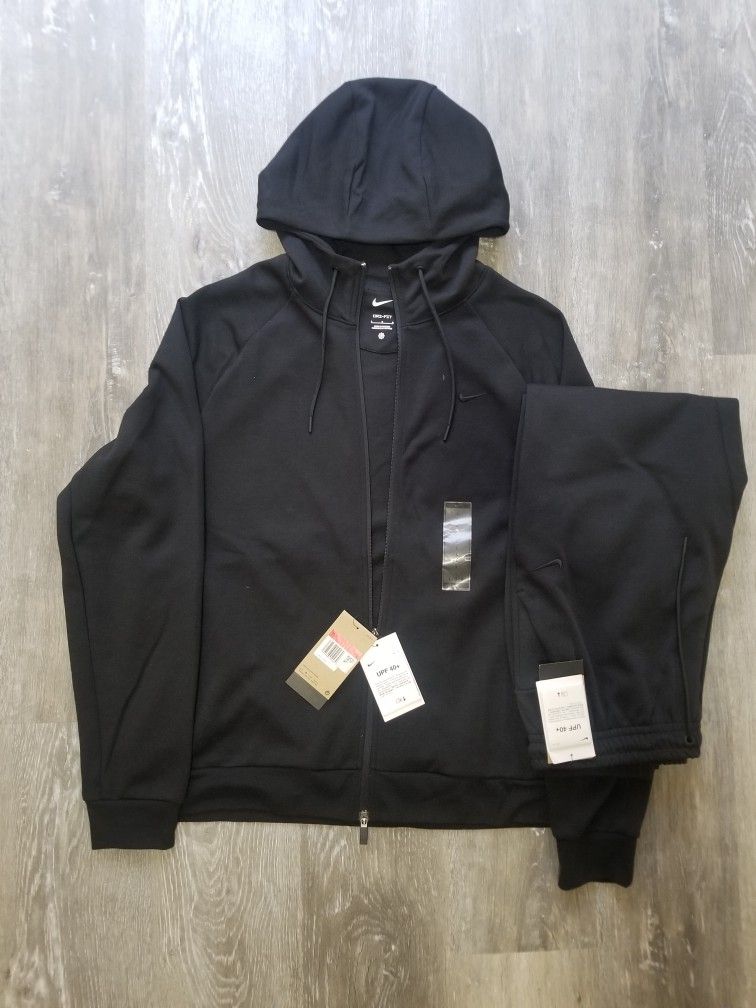 Mens Nike Drifit UV Zip Hoodie And Joggers Size L/M